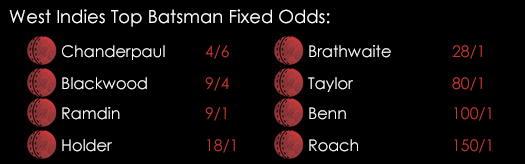 West Indies Top Batsman Fixed Odds Test 1 Day 3